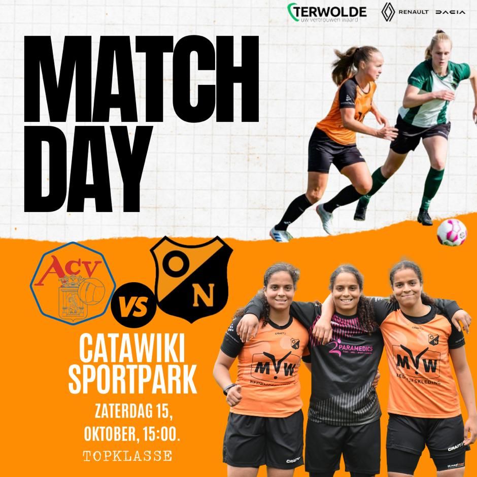 Vrouwen 1 neemt het op tegen ACV vrouwen 1.